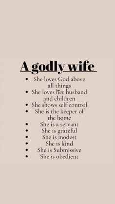 an advertisement with the words'a godly wife'in black on a beige background