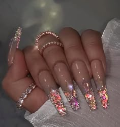 Rose Gold Nails, Sassy Nails, Nails Design With Rhinestones, Pretty Nail Art Designs, Manicure Y Pedicure, Luxury Nails, Bling Nails, Fabulous Nails