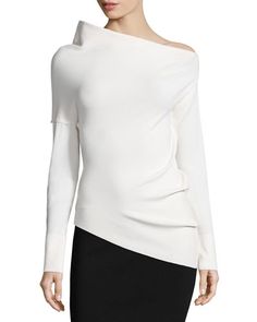 NMF16_B33JM Donna Karan Clothes Images, White Blouses, Crepe Top, Simply Chic, White Chiffon, White Shirts, Bergdorf Goodman