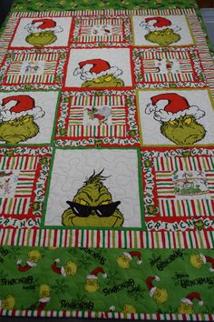 the grin's christmas quilt is on display