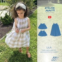 SWIRL+DRESS+AND+TOP SIZE+18+MONTHS+TO+12+YEARS LEVEL:+INTERMEDIATE @ateliermimito+#lilamimito The+LILA+dress+along+with+all+ATELIER+MIMITO+patterns,+were+designed+for+your+child+to+grow into+so+you+don’t+have+to+change+their+wardrobe+every+few+months,+however+I+do+offer+multiple sizes+as+every+child+is+different. This+pattern+and+tutorial+allow+you+to+create+a+top+and+a+midi+lenght+dress+with+bias+tape+finishes and+gathering+at+the+top+for+a+maximum+swirl+effect. RECOMMENDED+FABRICS From+light Swirl Dress, Sewing Patterns For Kids, Bias Tape, Dress Sewing Pattern, Dress Sewing, Cotton Voile, Sewing For Kids, Pdf Sewing Patterns, Sheer Fabrics