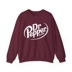 Do you love Dr. Pepper??? Do you know someone who loves Dr. Pepper?  This cozy sweatshirt is the perfect gift for anyone and everyone who loves this delicious drink!  Ideal for any situation, a unisex heavy blend crewneck sweatshirt is pure comfort. These garments are made from polyester and cotton. This combination helps designs come out looking fresh and beautiful. The collar is ribbed knit, so it retains its shape even after washing. There are no itchy side seams on these sweaters.  .: Made with a medium-heavy fabric blend of 50% cotton and 50% polyester (8.0 oz/yd² (271.25 g/m this sweatshirt feels cozy and is the perfect choice for those colder months. .: The classic fit along with the crew neckline deliver a comfy wearing experience with a clean-cut style. Meanwhile, the double-needl Girlfriend Clothes, Birthday List, Gift For Girlfriend, Cozy Sweatshirts, Girlfriend Gifts, San Jose, Crewneck Sweatshirt, Sweat Shirt