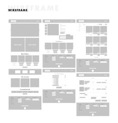 the wireframe layout is shown in gray