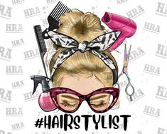 Happy Birthday Hair Stylist, Hair Salon Art, Blonde Messy Bun, Nursery Art Decor, Salon Art, Design Hair, Bun Hair, Paper Art Craft, Baby Birthday Party