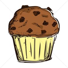 a muffin with chocolate chips on top