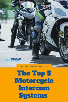 the beginner's guide to motorcycle clothing is shown in front of several motorcyclists