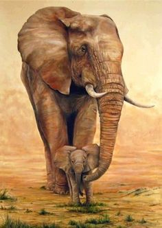 an elephant and its baby are standing in the grass with words underneath it that read,