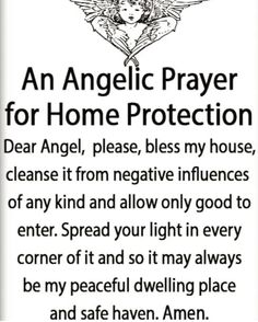 an angel prayer for home protection