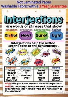 a poster with instructions on how to use the words in an interactive game for kids