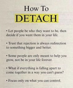 a page from a book with the words how to detach written in yellow on it