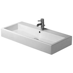 04541000271 DURAVIT DURAVIT VERO WASHBASIN 100 CMWHITE WITH OF WITH TP 1 TH GROUND WG WHITE ALPIN Porcelain Bathroom Sink, Single Basin Sink, Wall Mounted Bathroom Sinks, Ceramic Bathroom Sink, Contemporary Bathroom Sinks, Washbasin Design, Trough Sink, Wall Mount Sink, Bathroom Suite