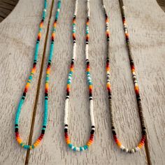 These beautiful chokers are 12 inches with extensions chain. Claw clamp. And seed beads. Made to order. Western Chokers, Simple Beaded Necklaces, Western Necklaces, Beautiful Chokers, Making Necklaces