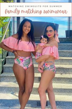 Level up your summer style with our Matching Family Ruffle Swimsuit sets! You and your little one will look adorable in these matching ruffled swimsuits. It's the perfect gift idea for Mother's Day, whether it's a husband gift to wife or a daughters gift to mom. #FamilyFashion #RuffleSwimsuits #MommyAndMe Idea For Mother's Day