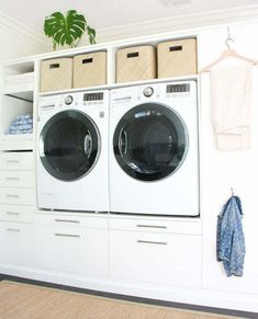 a washer and dryer in a laundry room