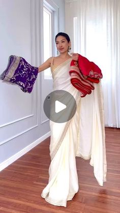 Saree Dupatta Style, Saree And Dupatta Together, Sarees Indian Classy, Western Sarees Fashion, Saree With Dupatta Draping, Saree Lehenga Style Draping, Saree With Blazer, Dolly Jain Saree Draping, Indo Western Outfit Ideas