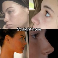 Long Nose Aesthetic, Button Nose Subliminal, How To Have Upturned Nose, Nose Job Wide Nose, Slim Button Nose, Low Bridge Nose, Straight Nose Front View