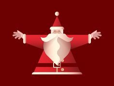 a santa clause standing on top of a red object