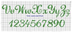 some type of font and numbers in cross stitch