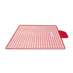 a red and white checkered table cloth