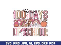 100 days of school svg, png, dxf