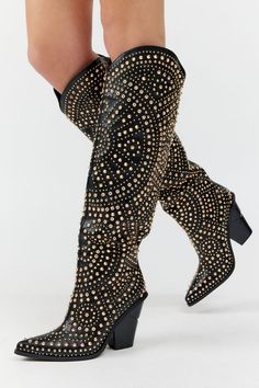 Studded Cowgirl Boots, Azalea Wang Boots Outfit, Studded Boots Outfit, Azalea Wang Boots, Lane Boots, Azalea Wang, Studded Boots, Leather Cowboy Boots, Clothes Shopping