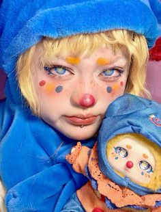 Kidcore Makeup, Creative Eyeshadow, Harajuku Makeup, Cute Clown Makeup, Circus Makeup, Makeup Clown, Vampire Bride, Funky Makeup, Clown Party