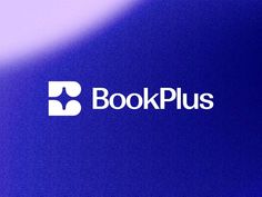 the logo for bookplus is shown on a blue background with white letters that read,