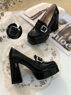 This price is for a pair of shoes only, others are not included. Fabric:PUShoes Details:High Block Heel / Rubber Sole Size 34 35 36 37 38 39 40 41 Foot Length 22 22.5 23 23.5 24 24.5 25 25.5 Heel 4-10 4-10 4-10 4-10 4-10 4-10 4-10 4-10 High School Memories, Mode Shoes, School Memories