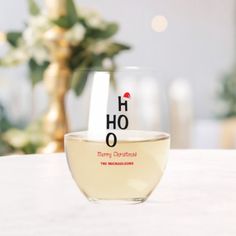 Ho Ho Ho: Merry Christmas! Minimalist gifts with family name and red Santa hats
 #ad