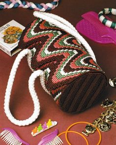 various items are laid out on the table to be used as hair combs and other accessories