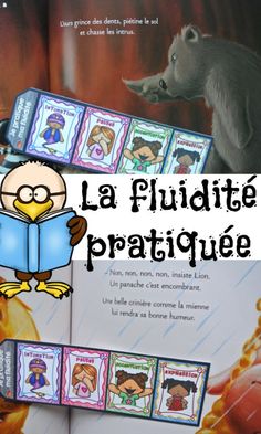 an open book with pictures of people and animals on it, in the language of la fluidite pratiquee