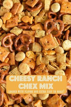 cheesy ranch chex mix is loaded with flavor and extra easy to make