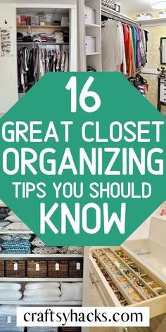 an organized closet with lots of clothes and other things to do in the closet for organizing