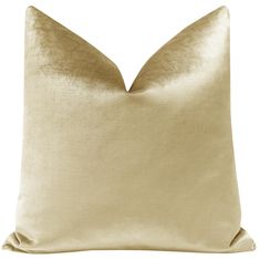 a gold pillow with a satin finish on the front and back of it's cushion