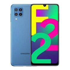 the new samsung galaxy s20 is shown in blue and has an image of two numbers on