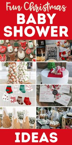 christmas baby shower ideas with the words fun christmas baby shower