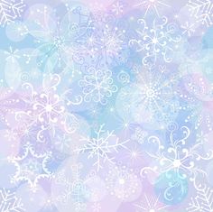 snowflakes and swirls on a pastel blue background stock photo - image