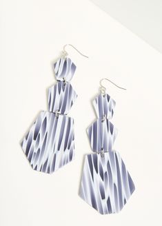 Our drop earrings are designed with a chic print covering the geometric discs. Pretty Fashion, Earrings Trendy, Fish Hook Earrings, Ashley Stewart, Pretty Style, Accessories Jewelry Earrings, Metal Earrings, New Print, Hook Earrings