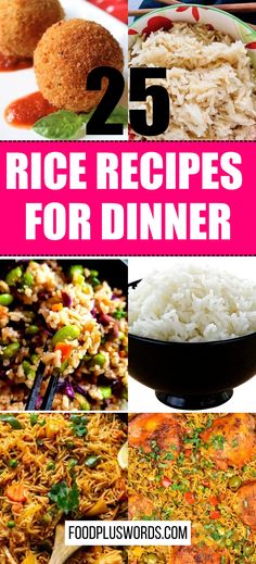 Rice recipes for dinner Rice Dish Ideas, Rice Ideas Dinner Dishes, White Rice Meals, Healthy Rice Dishes, Rice Dishes Dinner, Rice Dinner Recipes, Best Rice Recipes, Instant Pot Sushi Rice, Rice Dinners