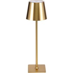 a gold lamp on a white background