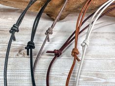 Expandable leather cord necklace | Boho leather necklace | Choker for Pendant | Perfect Gift for Him or Her A S E N A T H ∙ D E S I G N S ・H A N D M A D E  W I T H  L O V E  Simple and classic adjustable sliding knot leather cord necklace. I start with a 2mm  leather cord. Then add an adjustable knot closure makes it perfect for slipping on easily! All ready to wear on its own or to add your favorite pendant. If you would like me to include a jump ring to add your pendant just add a note in the Boho Leather Jewelry, Boho Leather Necklace, Leather Cord Necklace, Adjustable Knot, Leather Corded Necklace, Boho Leather, Leather Chokers, Round Leather, Choker Style