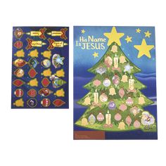 Front of His Name Is Jesus Count Up to Christmas Activity Set and Ornament Stickers The Meaning Of Christmas, Matthew 1 21, Sticker Activity, Christmas Tree Card, Christmas Activity, Days Before Christmas, Meaning Of Christmas, True Meaning Of Christmas, Christmas Tree Cards