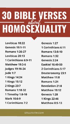 the 30 bible verses about homosexuality and homosexuality