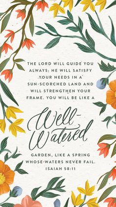 an ornate floral frame with the words, `'he lord will guide you to always be