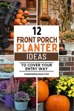 front porch planter ideas to cover your entry way with pumpkins and other plants