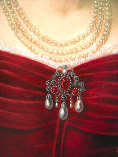 Portrait of a lady (detail) Ancient Jewels, Historical Jewellery, Royal Jewelry, Historical Fashion, Ancient Art, Fashion History, Fashion Details