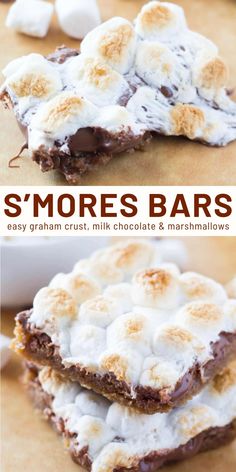 s'mores bars with marshmallows on top