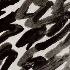 black and white abstract brush strokes on fabric