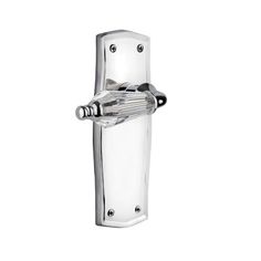 a glass door handle on a white background