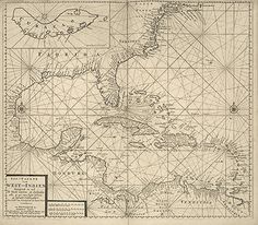 an old map of the british and irish islands, with lines drawn on it's sides